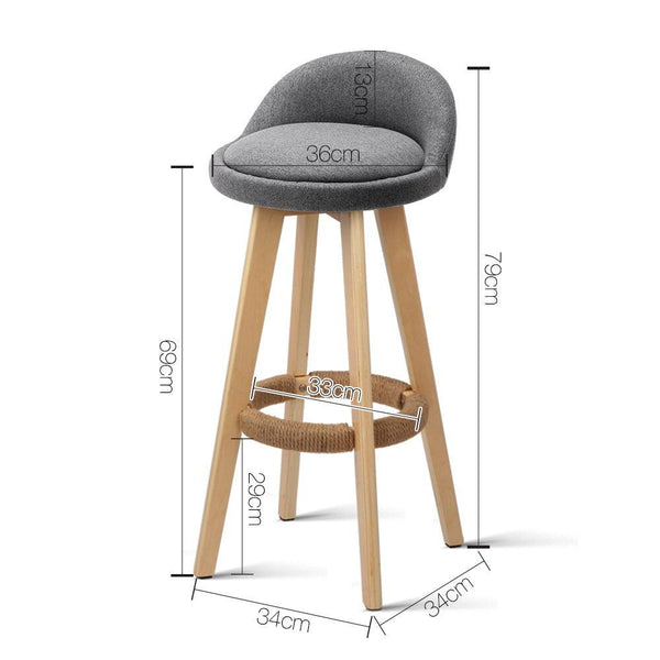 Dangar Bar Stool (Set of 2) Grey